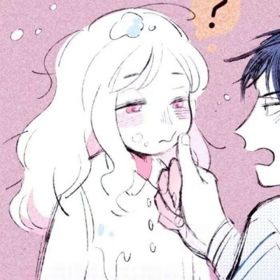 手绘图情侣黑白头像4