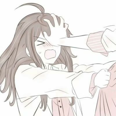 女生托腮的黑白头像2