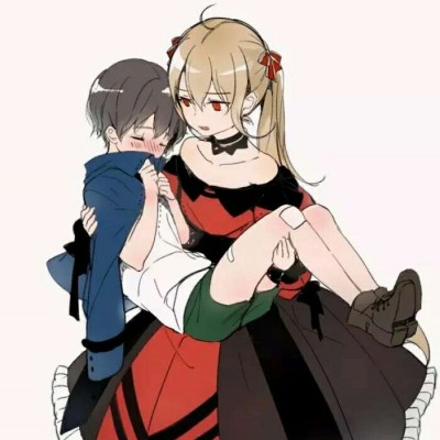 qq动漫男生抱女生头像7