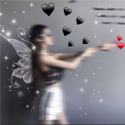 唯美黑白女生V头像3